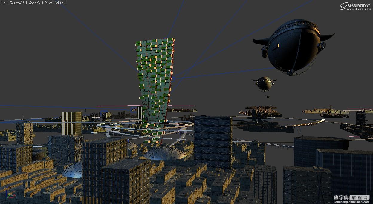 3DSMAX制作超酷的未来概念城市模型教程15
