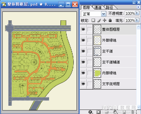 AutoCAD结合PhotoShop制作总平填色流程介绍49