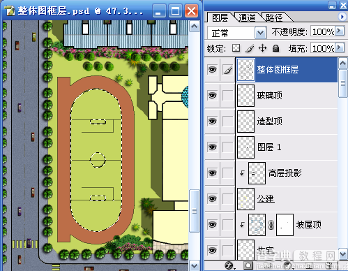 AutoCAD结合PhotoShop制作总平填色流程介绍127