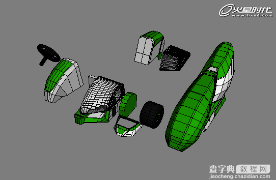 3DSMAX打造漂亮可爱的绿色卡丁车31