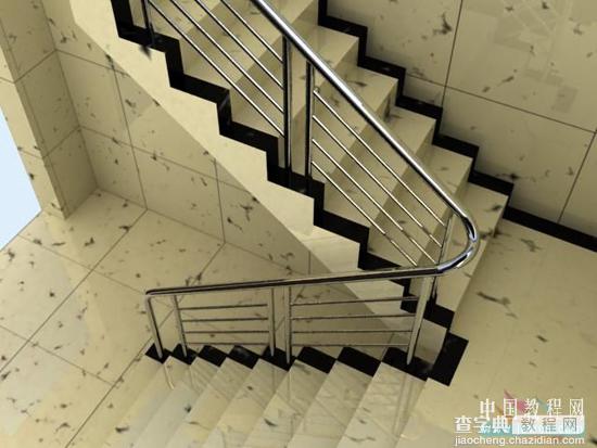 3dmax教程：楼梯间的立体效果图1