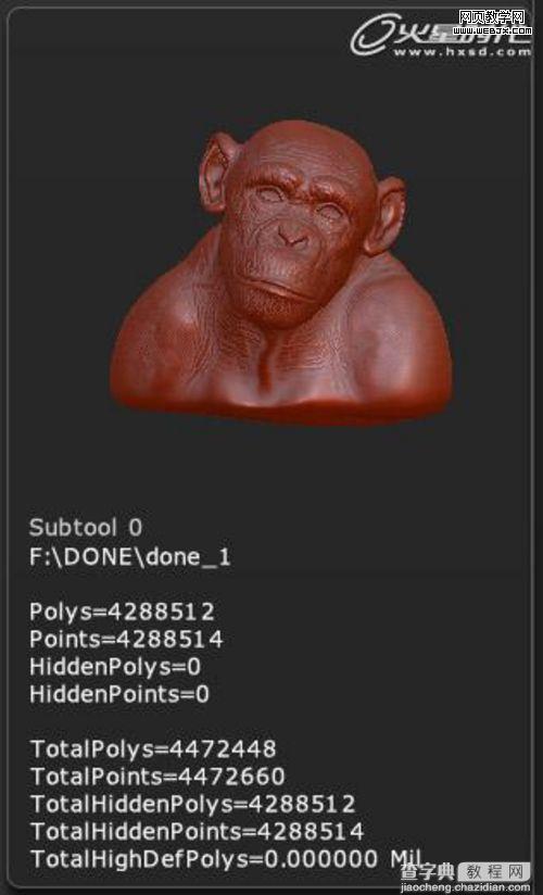 3Ds Max制作逼真的黑猩猩的雕刻模型教程13