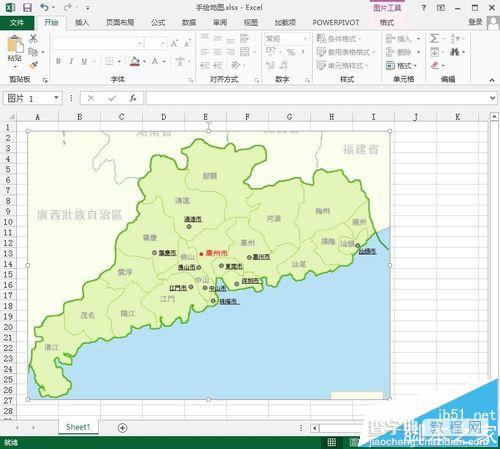 excel怎么制作手绘地图?excel手绘地图的画法4