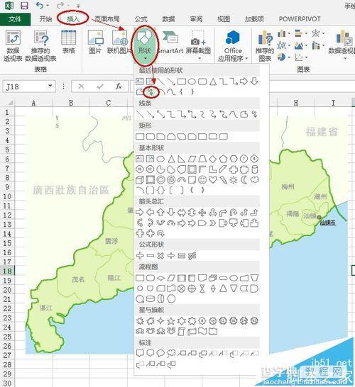 excel怎么制作手绘地图?excel手绘地图的画法6