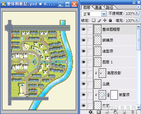 AutoCAD结合PhotoShop制作总平填色流程介绍104