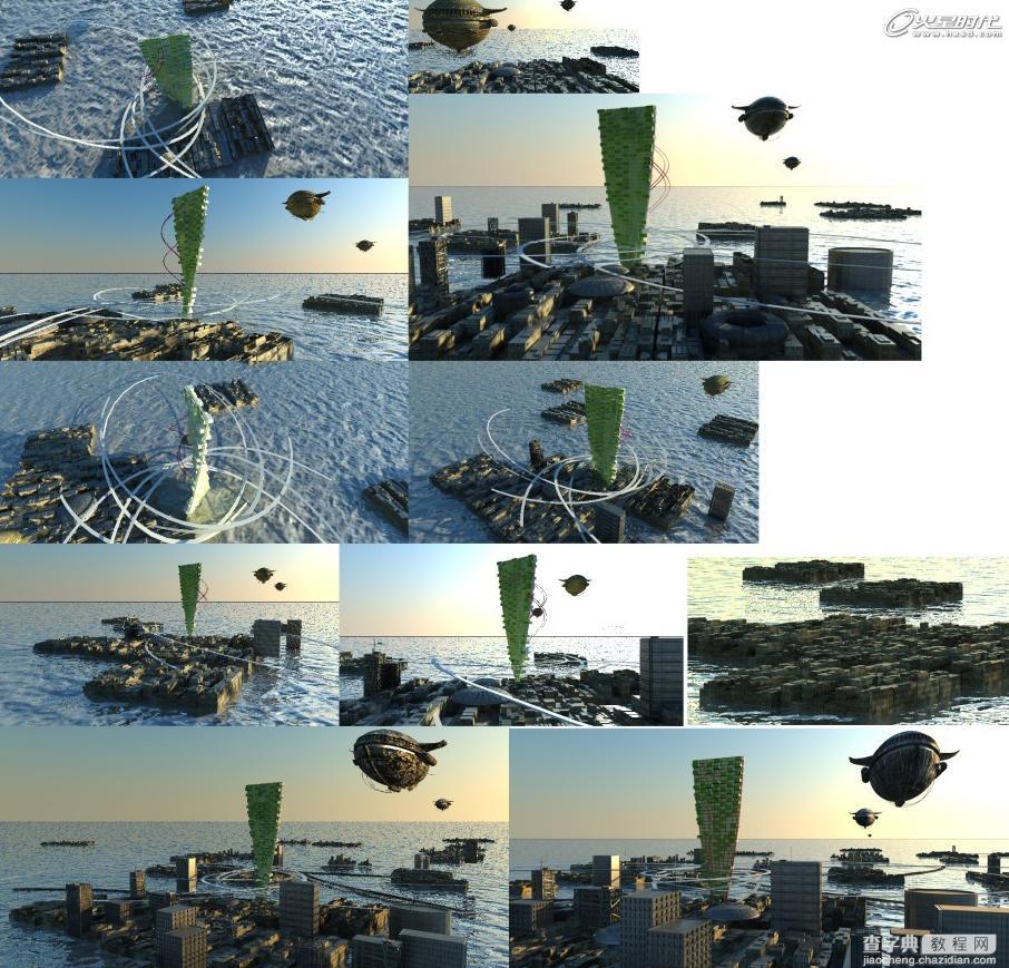 3DSMAX制作超酷的未来概念城市模型教程4