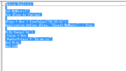 excel vba制作一个数字时钟2