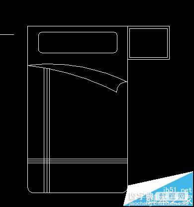 cad怎么画床及床头柜的平面图?4