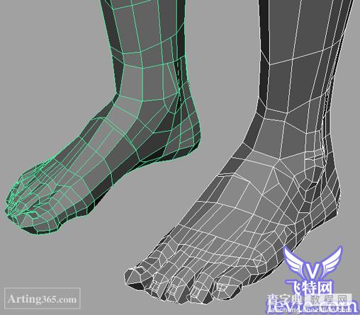 Maya初级建模教程:逼真的人脚建模制作过程17