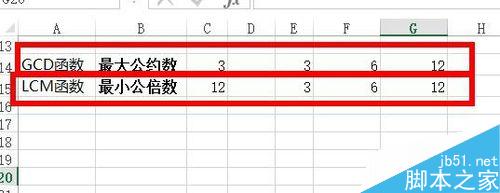 在Excel使用中如何计算最小公倍数或最大公约数?6