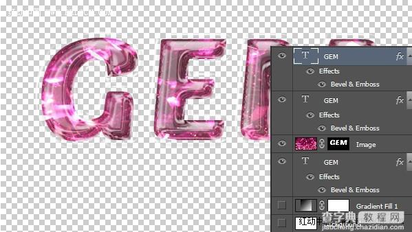 Photoshop设计打造出通透泡泡紫色宝石字11