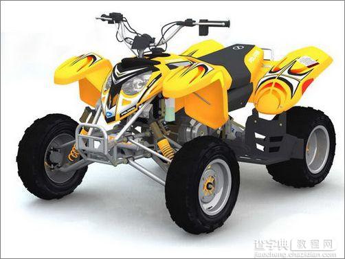 3Dsmax制作的极具个性的四轮摩托车1