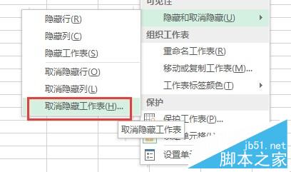 如何隐藏或显示Excel文档的工作表格 Excel文档的工作表格隐藏或显示方法7