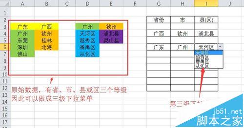 Excel怎么利用数据有效性制作多级下拉菜单?1