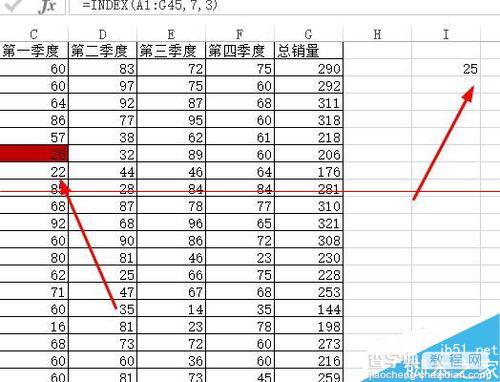 excel中INDEX函数怎么用？INDEX函数查询单元格的教程1