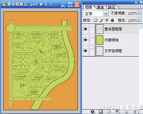 AutoCAD结合PhotoShop制作总平填色流程介绍36
