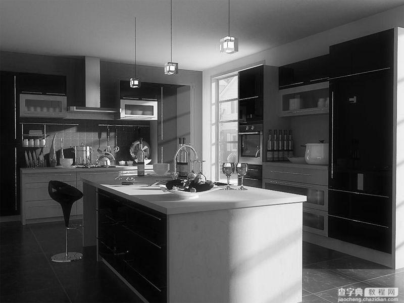 VR厨房渲染教程,带模型和贴图1