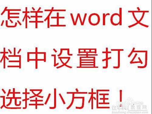 在word文档怎么设置打勾选择小方框?1