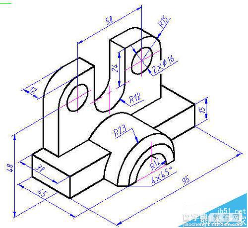 CAD怎么绘制三维模型的等轴测图?1