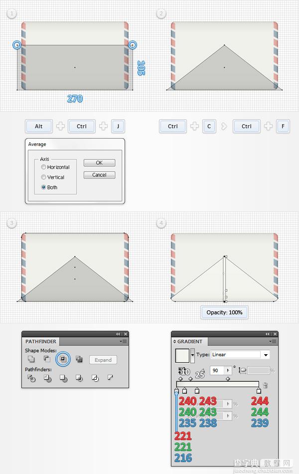 Illustrator(AI)模仿创建一个的信封插图实例教程8