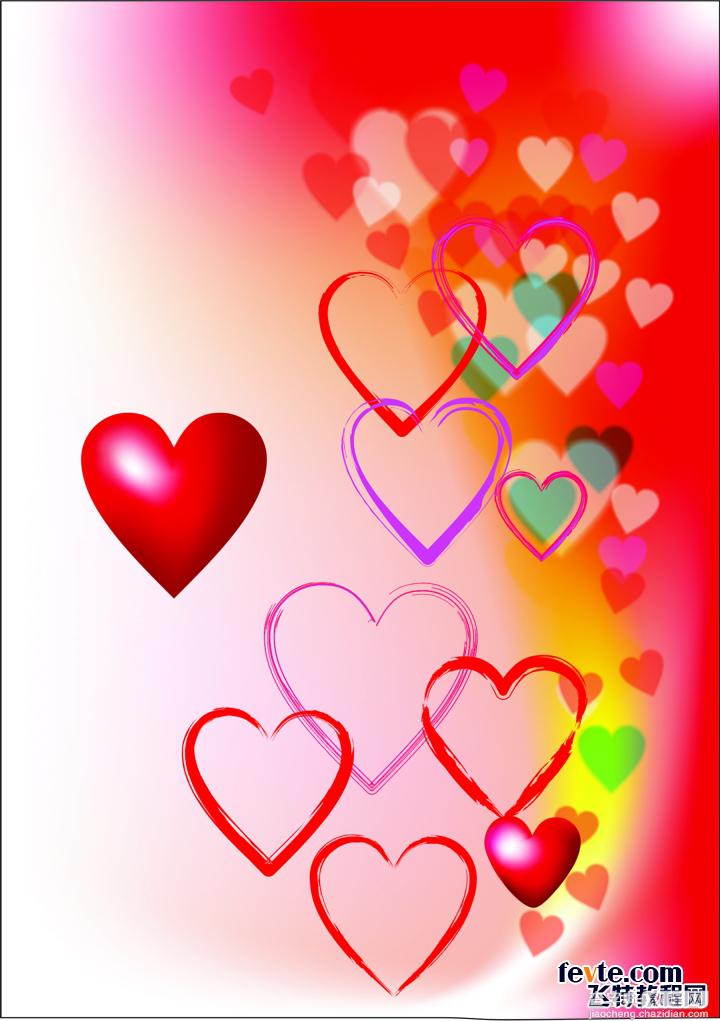 CDR(CorelDraw)制作漂亮浪漫的情人节贺卡22