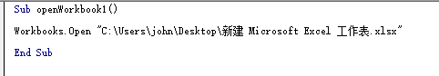 在excel表格中使用vba函数打开工作薄5