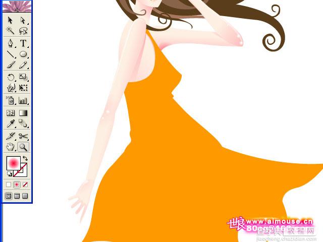 Illustrator 插画教程唯美的花季天使14