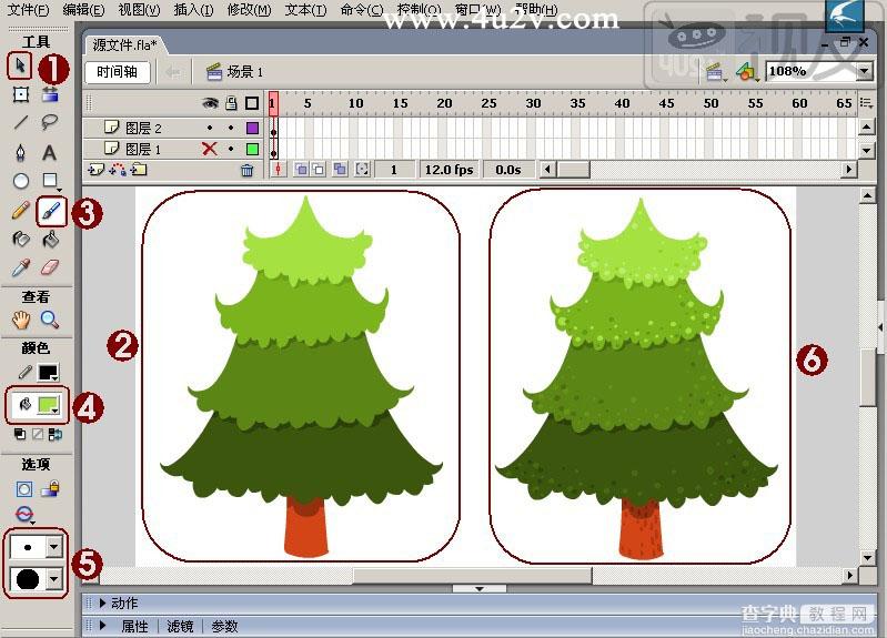 Flash设计制作卡通风格的圣诞树实例教程13