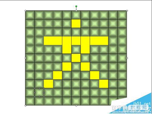 ppt怎么直走由小正方形组成文字的字模?10