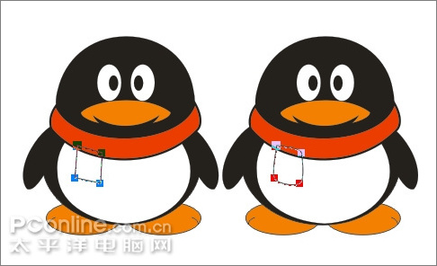 Coreldraw教程：绘制可爱的情侣QQ企鹅22