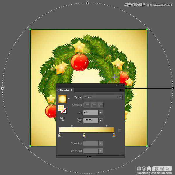 Illustrator(AI)设计绘制精致的圣诞节花环实例教程44