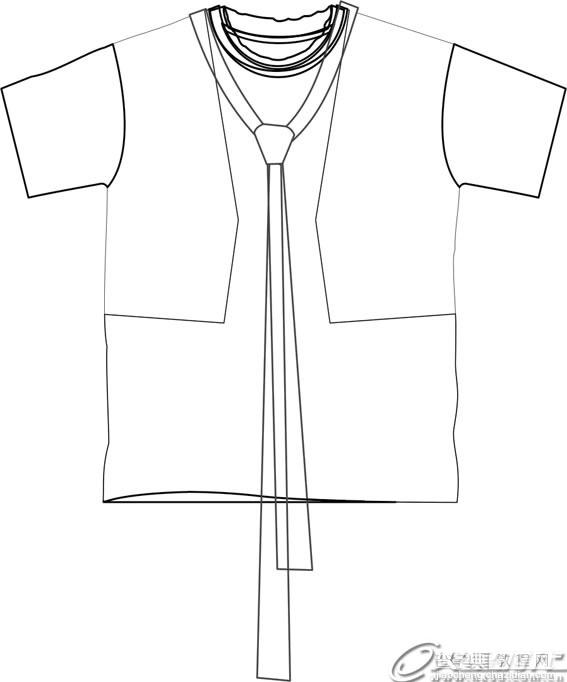 CorelDRAW绘制男士夏装款式图12