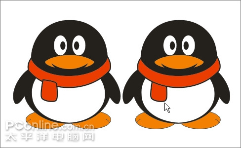 Coreldraw教程：绘制可爱的情侣QQ企鹅23