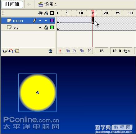 Flash月圆之夜举笔题诗贺中秋节动画21