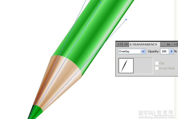 Illustrator绘制逼真的绿色铅笔效果图27
