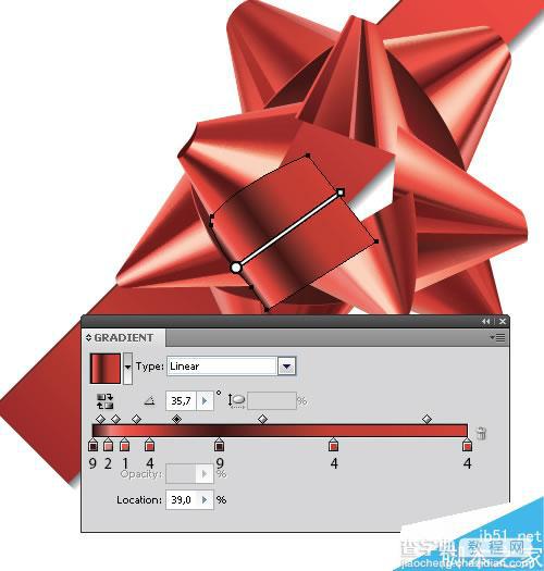 AI CS4制作漂亮的立体红色礼品包装花22