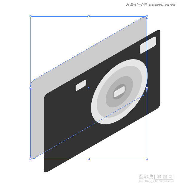 Illustrator教程：绘制卡通时尚的红色数码相机图标5