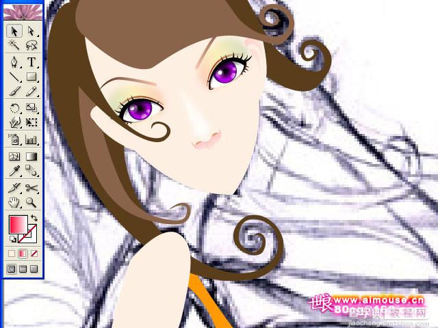 Illustrator 插画教程唯美的花季天使10