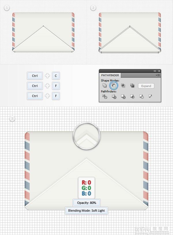 Illustrator(AI)模仿创建一个的信封插图实例教程14