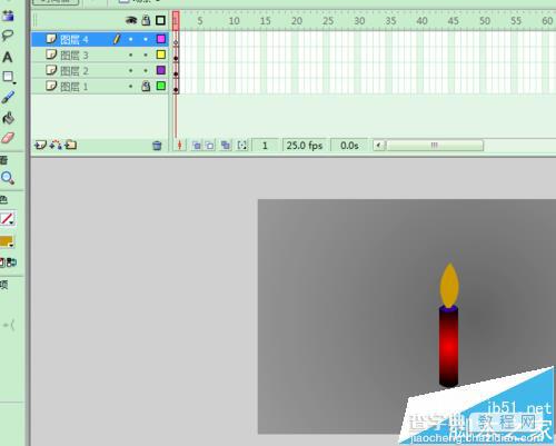 FLASH怎么制作红烛燃烧的动画?7