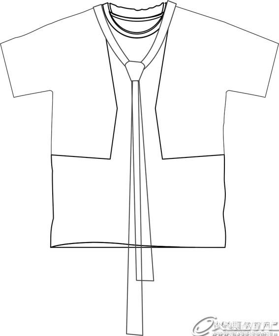 CorelDRAW绘制男士夏装款式图8