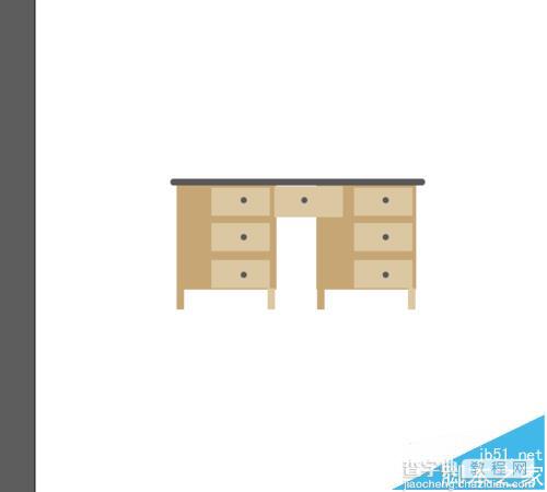 Ai怎么绘制一款办公桌子的图标?7