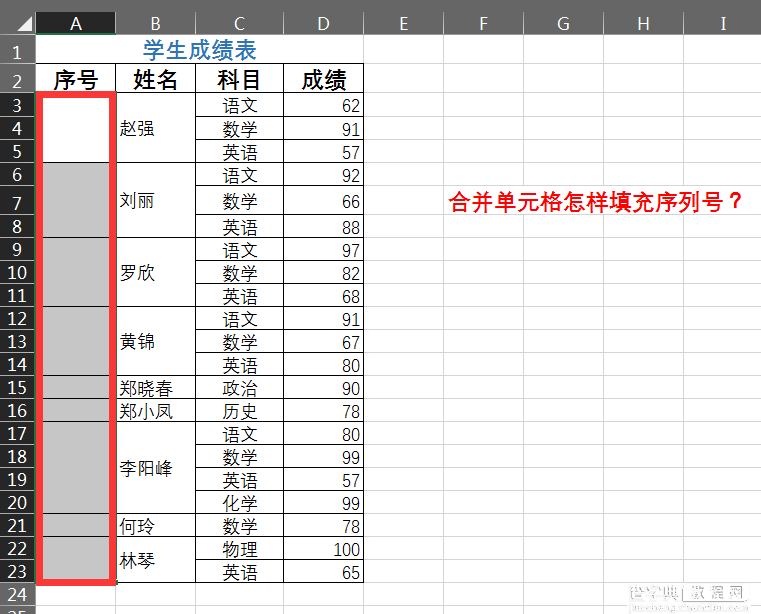 Excel合并单元格怎么填充序列号  Excel合并单元格填充序列号的方法2