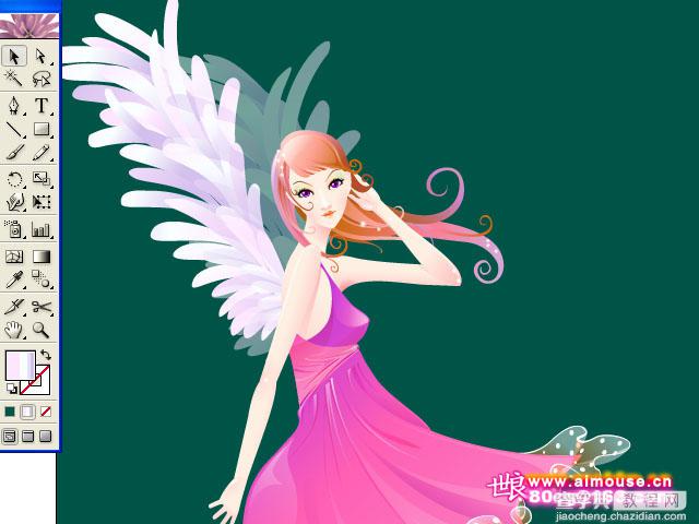 Illustrator 插画教程唯美的花季天使24