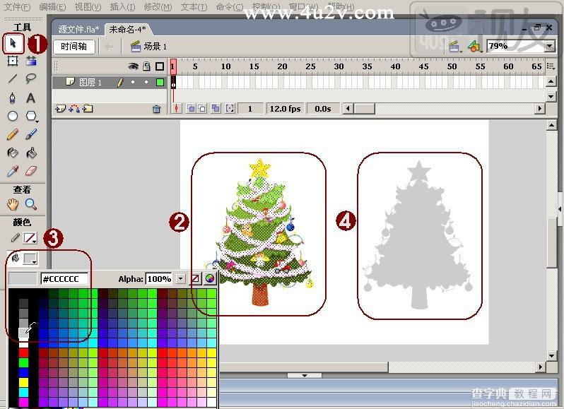 Flash设计制作卡通风格的圣诞树实例教程23