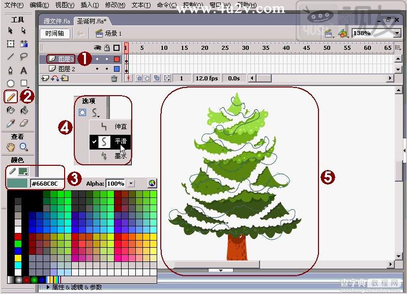 Flash设计制作卡通风格的圣诞树实例教程16