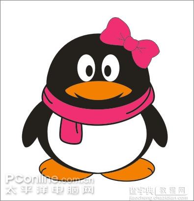 Coreldraw教程：绘制可爱的情侣QQ企鹅31
