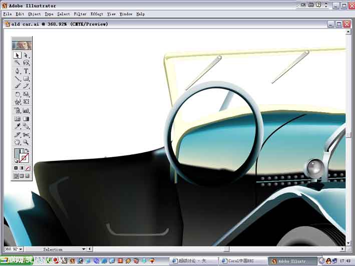 Illustrator(AI)模仿绘制一辆40年代的甲壳虫汽车实例教程16