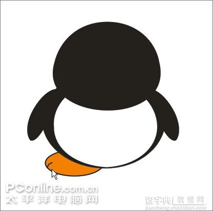 Coreldraw教程：绘制可爱的情侣QQ企鹅10