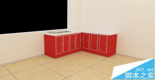 3DSMax怎么制作一组红色的橱柜?15